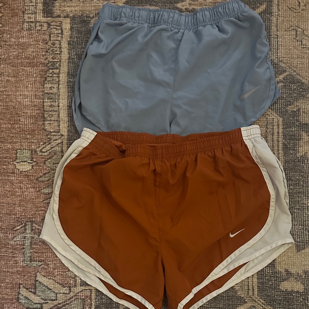 Nike Light Blue and Rust Athletic Shorts